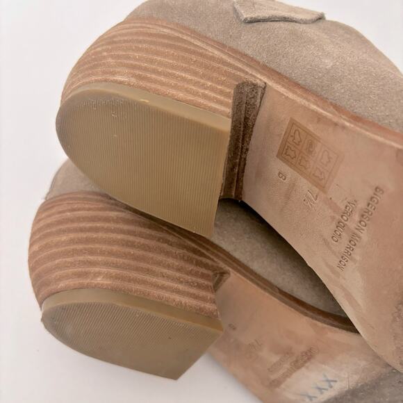 Sigerson Morrison Taupe Suede Leather Pointed Toe ankle Block Heel Boots Sz 7.5 - Picture 8 of 10